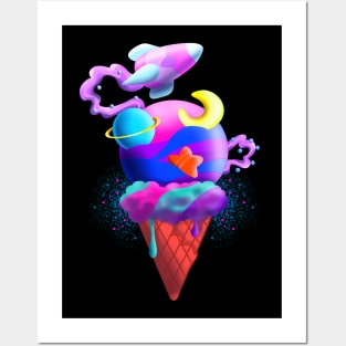 ICE CREAM SPACE Posters and Art